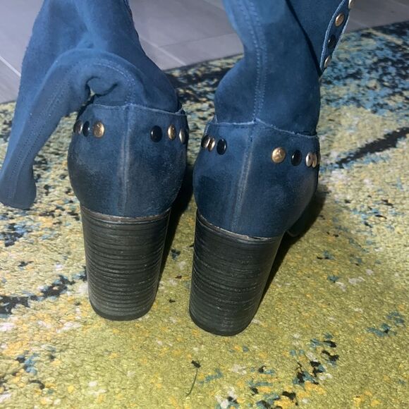 New Free People Dakota Studded western blue boots 38 - Picture 7 of 11